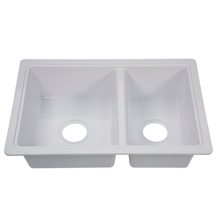 Lippert 25IN X 17IN DOUBLE BOWL SINK - WHITE 809030